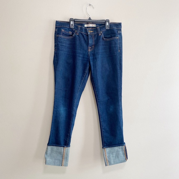 J Brand Dark Wash Petite Pencil Cuffed Jeans Size 29 - Picture 1 of 5